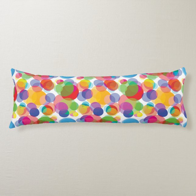 Coussins Longs Motif circulaire coloré (Devant)