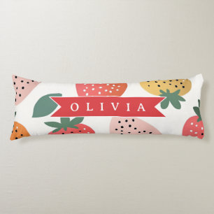 Coussins Longs Motif Coloré de Fraise Personnalisé d'Été