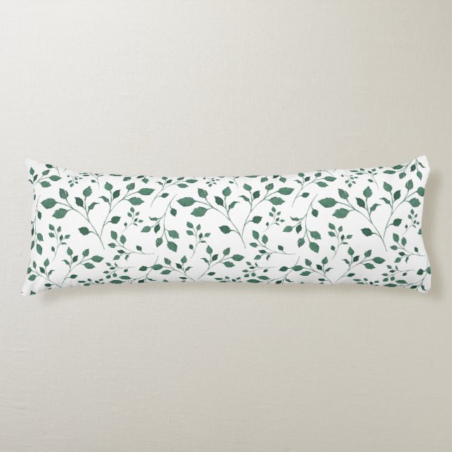 Coussins Longs Motif d'aquarelle vert rustique (Devant)
