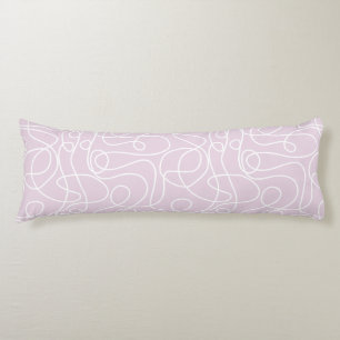 Coussins Longs Motif d'art Doodline   Blanc sur Dusty Pink