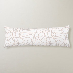 Coussins Longs Motif d'art Doodline Terracotta souple en blanc