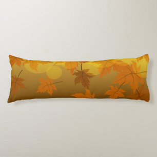 Coussins Longs Motif d'automne avec feuilles d'érable en chute et