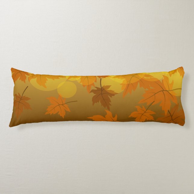 Coussins Longs Motif d'automne avec feuilles d'érable en chute et (Devant)