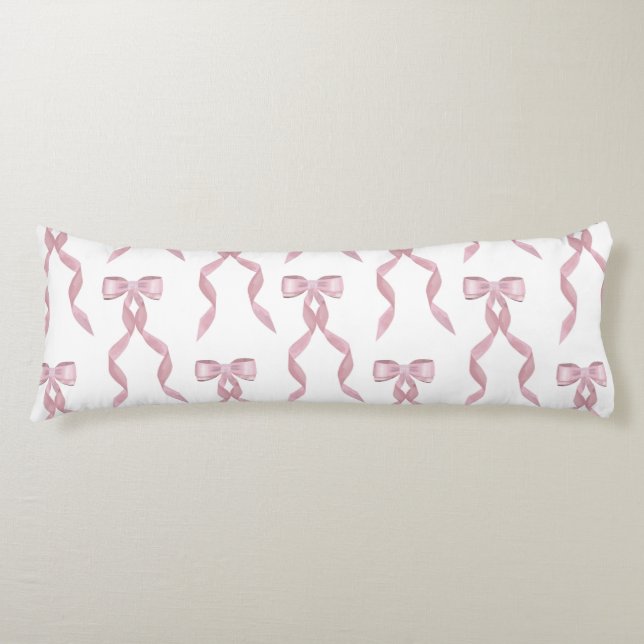 Coussins Longs Motif de Bow rose Aquarelle (Devant)