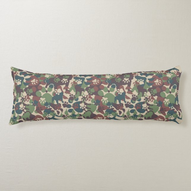 Coussins Longs Motif de camouflage de chien (Devant)