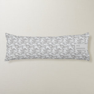 Coussins Longs Motif de camouflage en gris triple