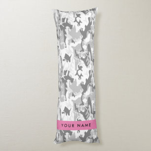 Coussins Longs Motif de camouflage gris neige d'hiver Personnalis