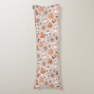 Coussins Longs Motif de caniche d'Halloween avec Fantômes et Citr