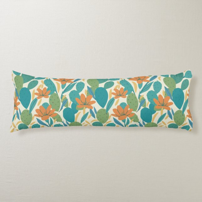 Coussins Longs Motif de carreaux botaniques d'Arizona (Devant)
