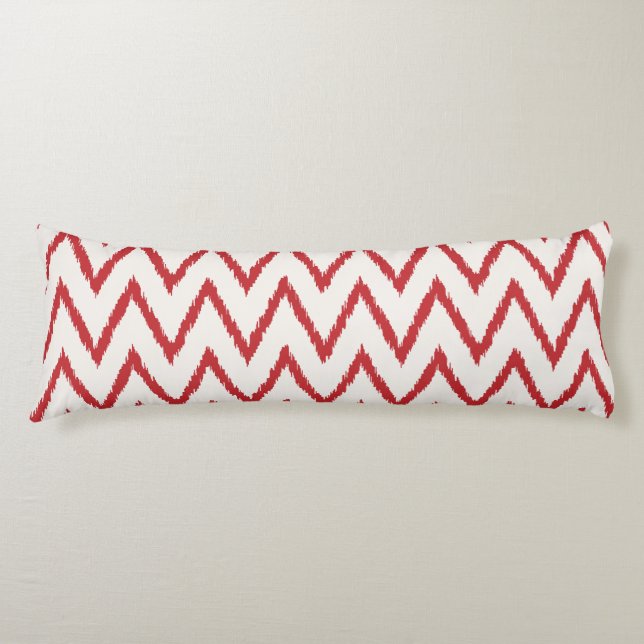 Coussins Longs Motif de chevron rouge kat texturé chic moderne (Devant)