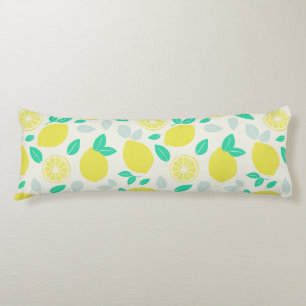 Coussins Longs Motif de citron d'été en crème