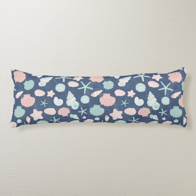 Coussins Longs motif de coquillages (Devant)