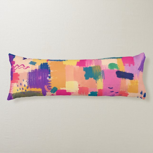 Coussins Longs Motif de coup de pinceau abstrait sans couture (Devant)
