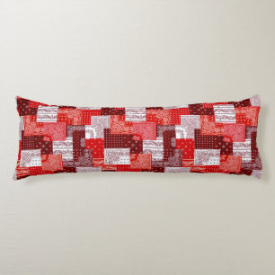 Coussins Longs Motif de couture patchwork paisley bandana rouge