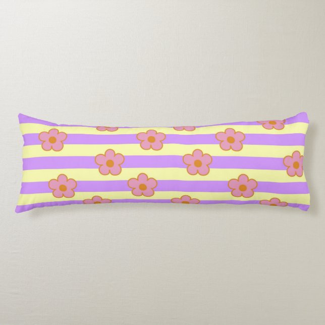 Coussins Longs Motif de  de fleurs Vintages rétro (Devant)