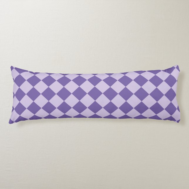 Coussins Longs Motif de diamants de Checker Violet (Devant)