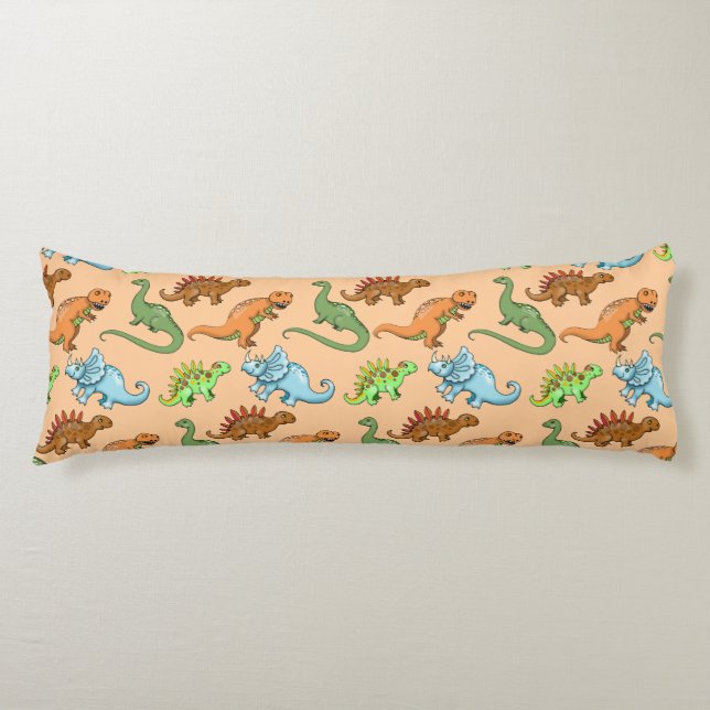Coussins Longs Motif de dinosaures amusants (Devant)