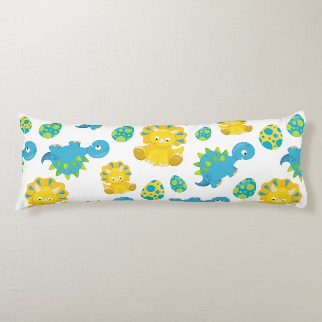 Coussins Longs Motif De Dinosaures, Dinosaures Mignons, Baby Dino (Devant)