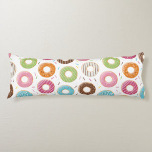 Coussins Longs Motif de Donuts Colorés Rétro pour une Fête Amusan