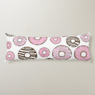 Coussins Longs Motif De Donuts, Donuts Roses, Donuts Blancs