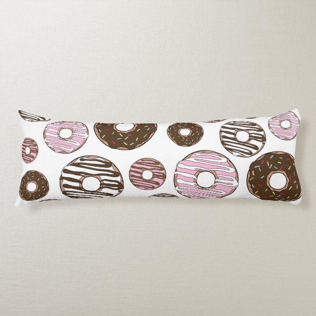 Coussins Longs Motif De Donuts, Donuts Roses, Donuts Brown (Devant)