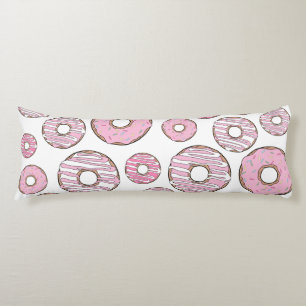 Coussins Longs Motif De Donuts, Donuts Roses, Saupoudrages