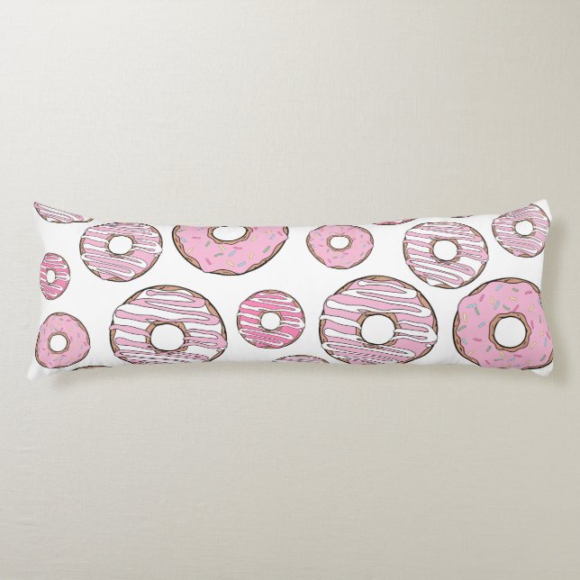 Coussins Longs Motif de donuts, Donuts roses, Vermicelles (Devant)