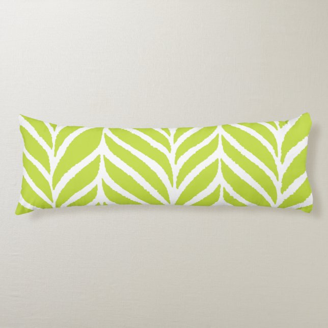 Coussins Longs Motif de feuilles de palmier vert chartreuse (Devant)