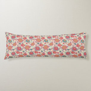 Coussins Longs Motif de fleurs et de feuille de pivoine