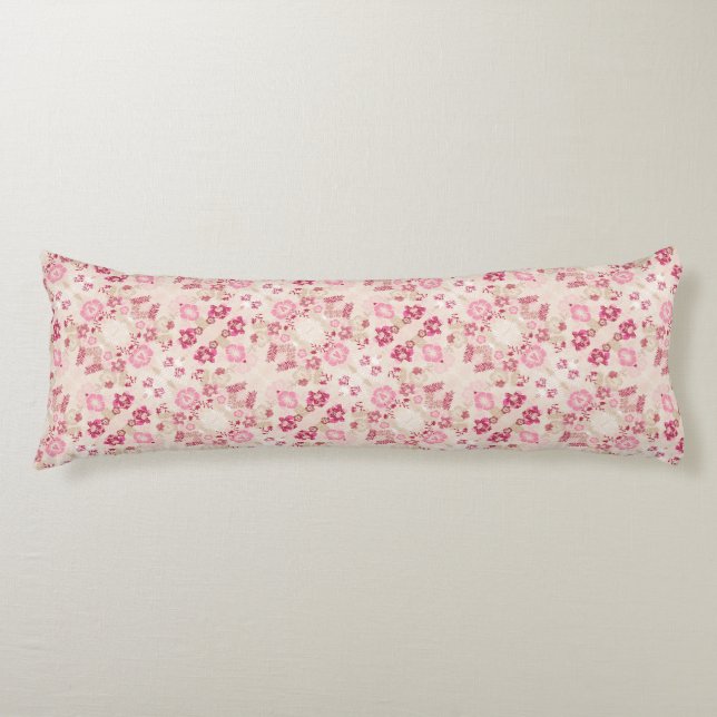 Coussins Longs Motif de fleurs modernes roses mignon (Devant)