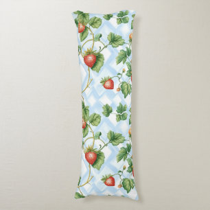 Coussins Longs Motif de fraise et feuille de charme - Vintage