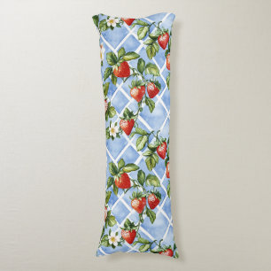 Coussins Longs Motif de fraise et feuille de charme - Vintage (2)