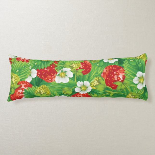 Coussins Longs Motif de fraises (Devant)