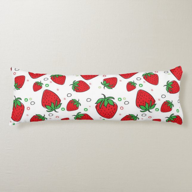 Coussins Longs Motif de fraises (Devant)