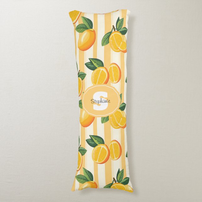 Coussins Longs Motif de fruits d'agrumes avec Feuilles verts (3) (Devant (Vertical))
