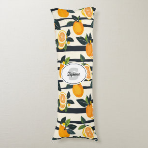 Coussins Longs Motif de fruits d'agrumes avec Feuilles verts (5)