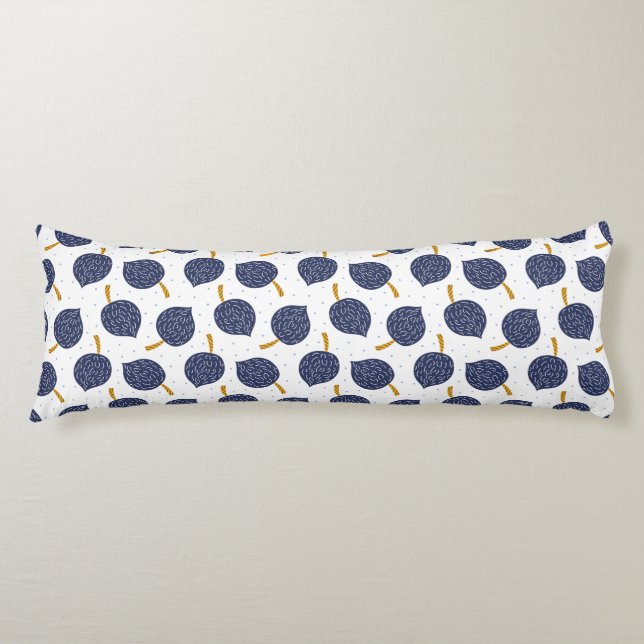 Coussins Longs Motif de fruits de la bombe Abstraite bleue marine (Devant)