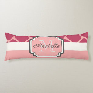 Coussins Longs Motif de girafe rose