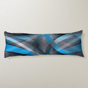 Coussins Longs Motif de ligne arquée bleu pastel et gris des anné