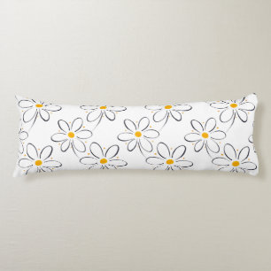 Coussins Longs Motif de marguerite blanche