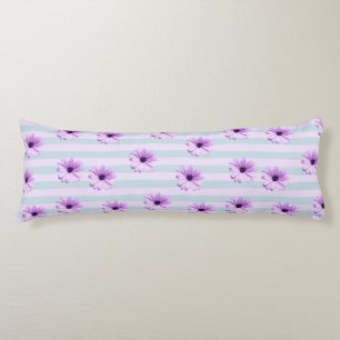 Coussins Longs Motif de marguerite bleue et violette