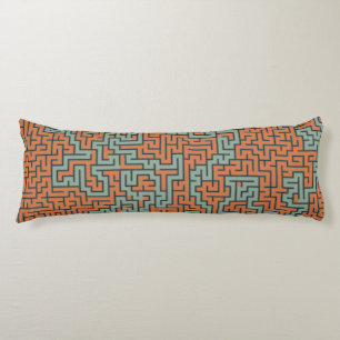 Coussins Longs Motif de Maze moderne géométrique rétro