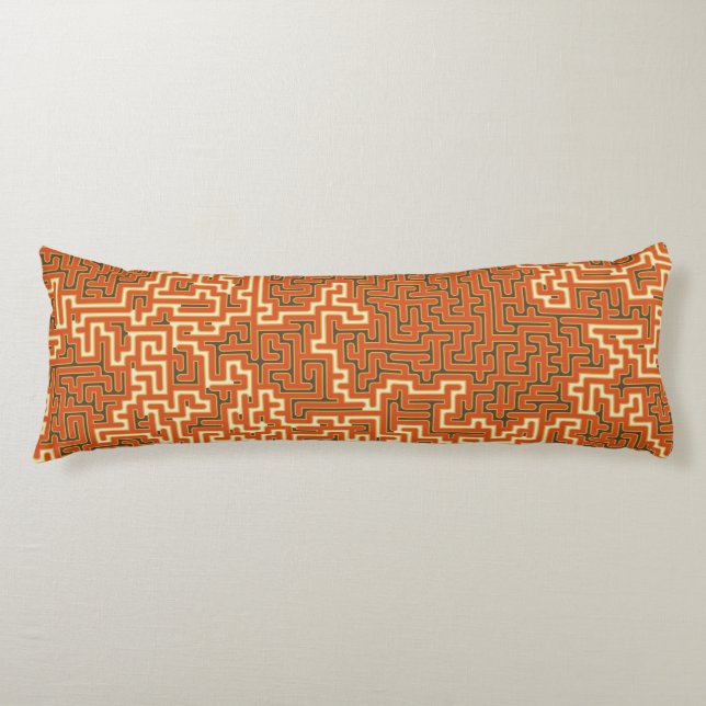 Coussins Longs Motif de Maze moderne géométrique rétro #2 (Devant)