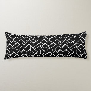 Coussins Longs Motif de méandre noir et blanc   Gothique moderne