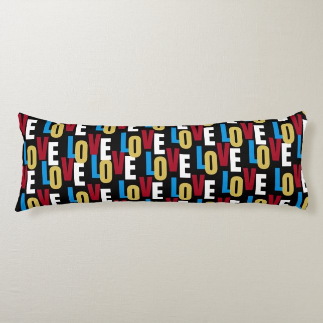 Coussins Longs Motif de mots d'amour (Devant)