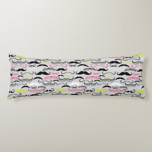Coussins Longs Motif de moustache, rétro style (Devant)