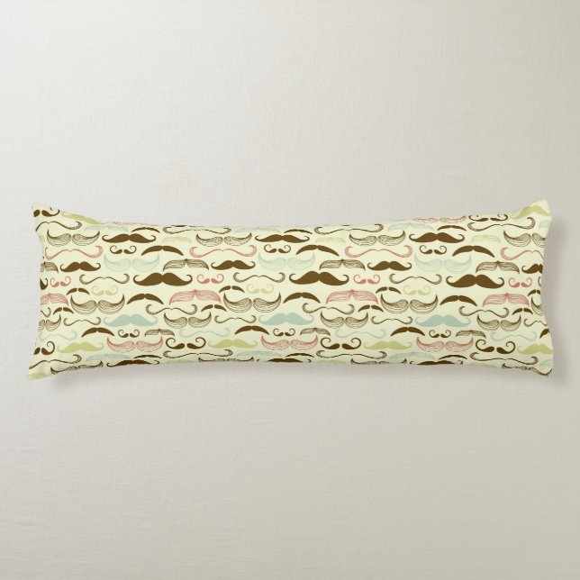 Coussins Longs Motif de moustache, rétro style 4 (Devant)