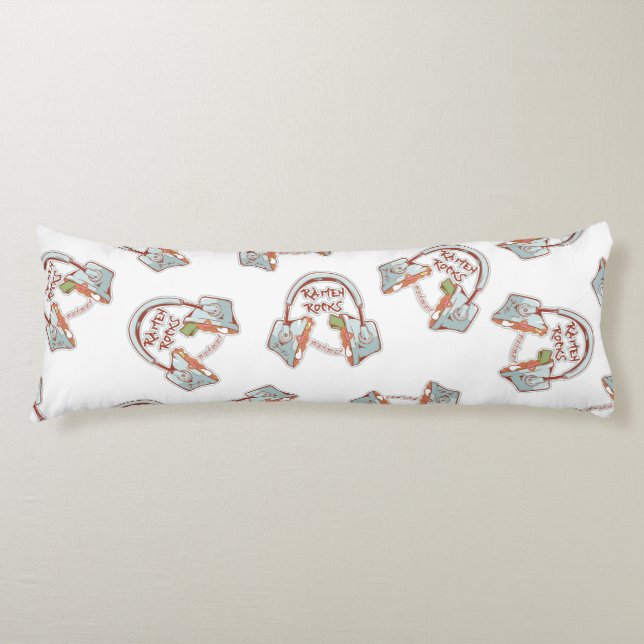 Coussins Longs Motif de musique nouilles Ramen (Devant)