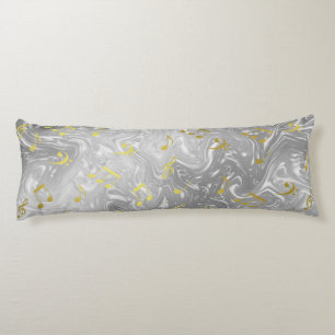Coussins Longs motif de notes de musique élégant
