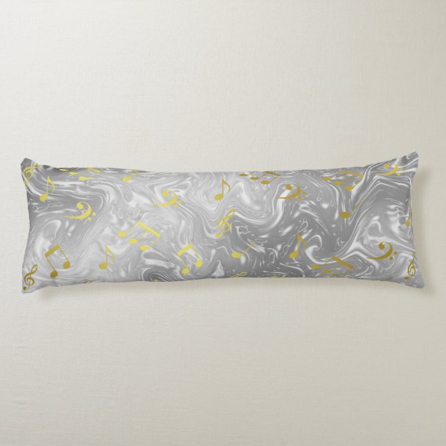 Coussins Longs motif de notes de musique élégant (Dos)